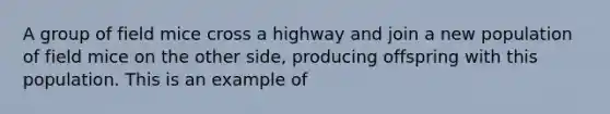 A group of field mice cross a highway and join a new population of field mice on the other side, producing offspring with this population. This is an example of