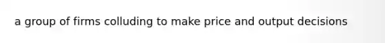 a group of firms colluding to make price and output decisions