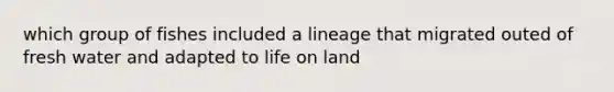 which group of fishes included a lineage that migrated outed of fresh water and adapted to life on land