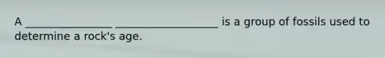 A ________________ ___________________ is a group of fossils used to determine a rock's age.
