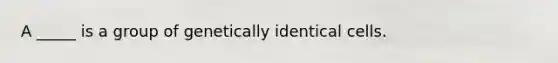 A _____ is a group of genetically identical cells.