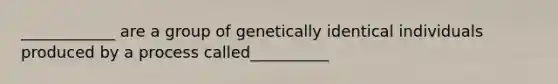 ____________ are a group of genetically identical individuals produced by a process called__________