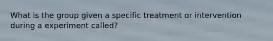 What is the group given a specific treatment or intervention during a experiment called?