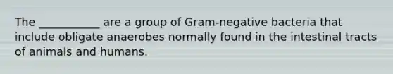 The ___________ are a group of Gram-negative bacteria that include obligate anaerobes normally found in the intestinal tracts of animals and humans.