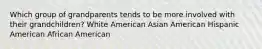 Which group of grandparents tends to be more involved with their grandchildren? White American Asian American Hispanic American African American