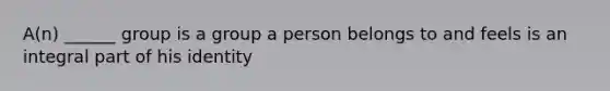 A(n) ______ group is a group a person belongs to and feels is an integral part of his identity