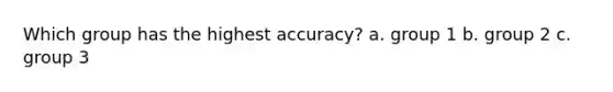 Which group has the highest accuracy? a. group 1 b. group 2 c. group 3