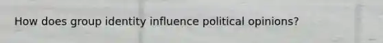 How does group identity influence political opinions?
