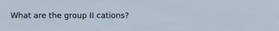 What are the group II cations?