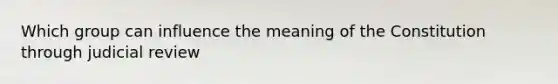 Which group can influence the meaning of the Constitution through judicial review