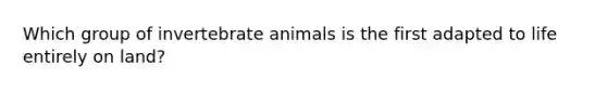 Which group of invertebrate animals is the first adapted to life entirely on land?