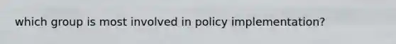 which group is most involved in policy implementation?