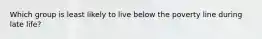 Which group is least likely to live below the poverty line during late life?