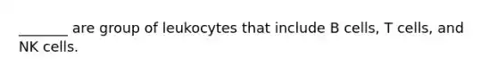 _______ are group of leukocytes that include B cells, T cells, and NK cells.