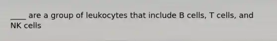 ____ are a group of leukocytes that include B cells, T cells, and NK cells