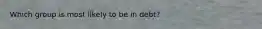 Which group is most likely to be in debt?