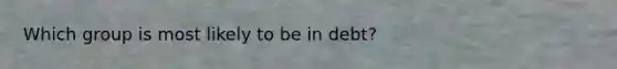 Which group is most likely to be in debt?
