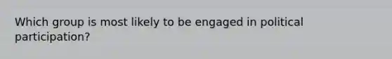 Which group is most likely to be engaged in political participation?