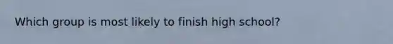 Which group is most likely to finish high school?