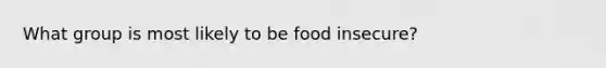 What group is most likely to be food insecure?