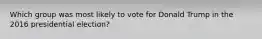 Which group was most likely to vote for Donald Trump in the 2016 presidential election?
