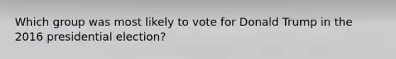 Which group was most likely to vote for Donald Trump in the 2016 presidential election?
