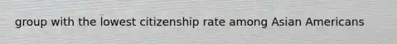 group with the lowest citizenship rate among Asian Americans