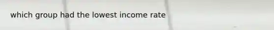 which group had the lowest income rate