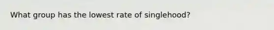 What group has the lowest rate of singlehood?