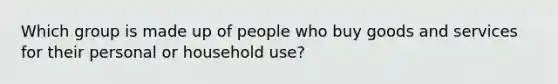 Which group is made up of people who buy goods and services for their personal or household use?