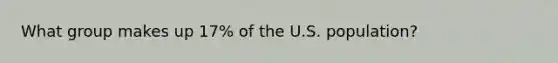 What group makes up 17% of the U.S. population?