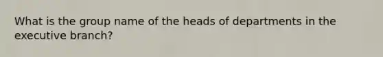 What is the group name of the heads of departments in the executive branch?