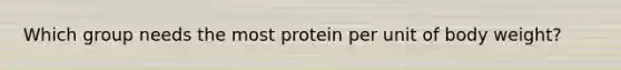 Which group needs the most protein per unit of body weight?