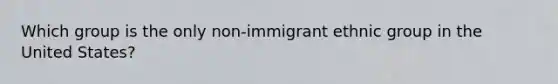 Which group is the only non-immigrant ethnic group in the United States?