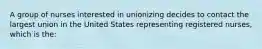 A group of nurses interested in unionizing decides to contact the largest union in the United States representing registered nurses, which is the: