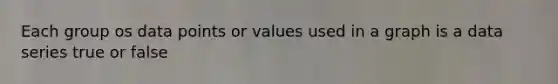 Each group os data points or values used in a graph is a data series true or false