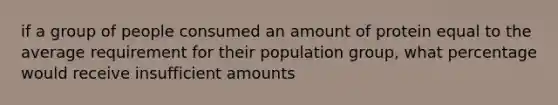 if a group of people consumed an amount of protein equal to the average requirement for their population group, what percentage would receive insufficient amounts