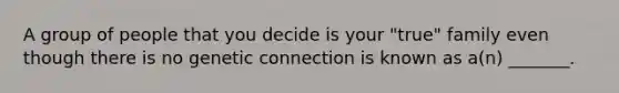 A group of people that you decide is your "true" family even though there is no genetic connection is known as a(n) _______.