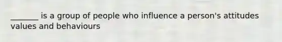 _______ is a group of people who influence a person's attitudes values and behaviours