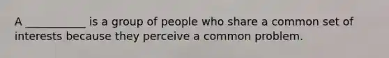 A ___________ is a group of people who share a common set of interests because they perceive a common problem.