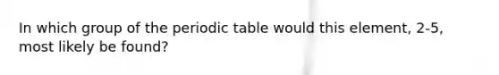 In which group of the periodic table would this element, 2-5, most likely be found?