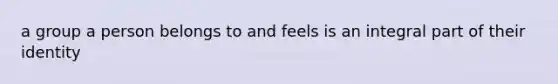 a group a person belongs to and feels is an integral part of their identity