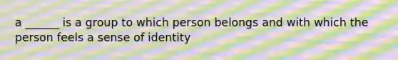 a ______ is a group to which person belongs and with which the person feels a sense of identity