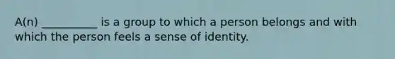 A(n) __________ is a group to which a person belongs and with which the person feels a sense of identity.