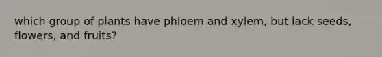 which group of plants have phloem and xylem, but lack seeds, flowers, and fruits?