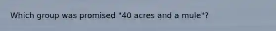 Which group was promised "40 acres and a mule"?