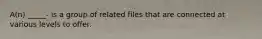 A(n) _____- is a group of related files that are connected at various levels to offer.