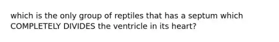 which is the only group of reptiles that has a septum which COMPLETELY DIVIDES the ventricle in its heart?