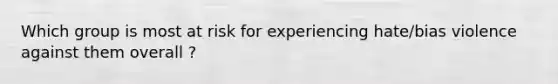Which group is most at risk for experiencing hate/bias violence against them overall ?