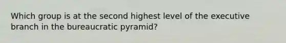 Which group is at the second highest level of the executive branch in the bureaucratic pyramid?